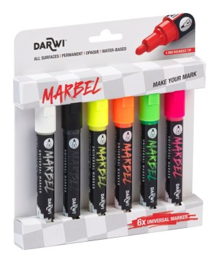 Zestaw 6 markerów MARBEL 4mm Fluo