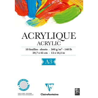 Blok do akryli A3, 360g, 10 ark